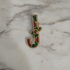 Christmas Multicolor Vintage‎ 80s Candy Cane 1.5  Brooche